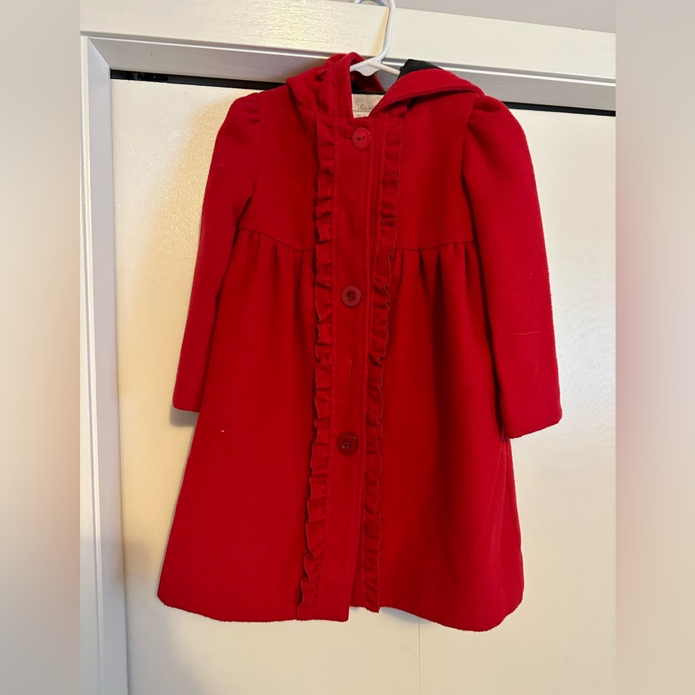 Camilla girls red button up pea coat